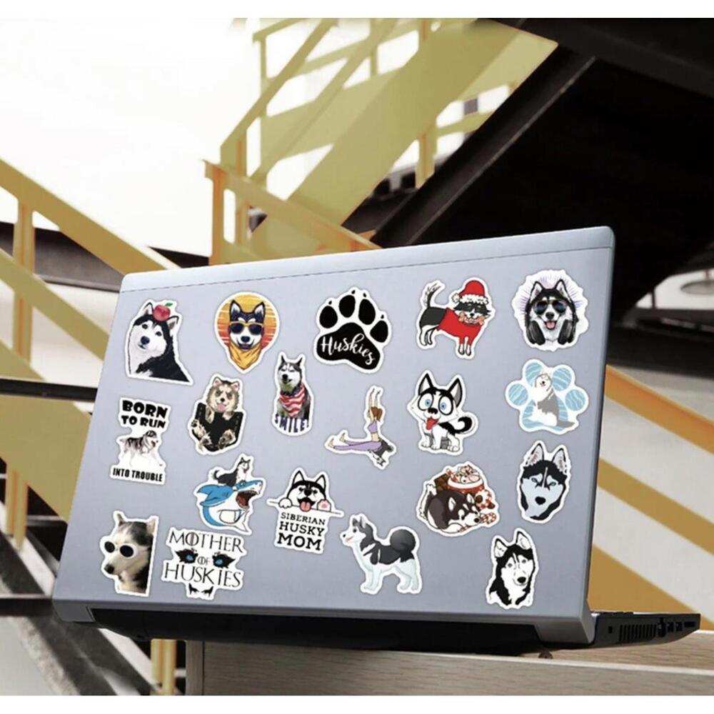 Stickers - Dog Siberian Husky Huskies 50 Pcs, Sled Snow Dogs Decals For Laptop - Picture 6 of 6